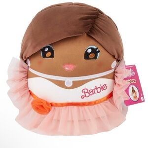 Barbie Cuutopia Plush, 10” Soft Pillow Doll w/ 80’s Peach Gown & Ruffle Sleeves